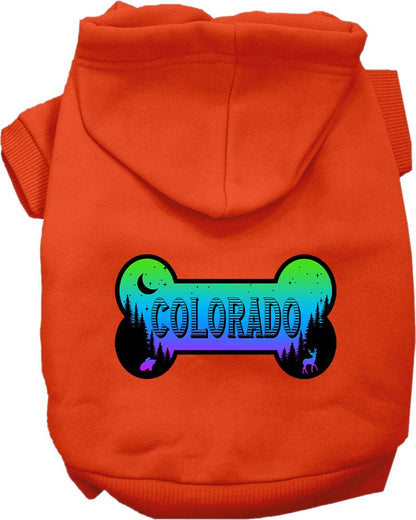 Pet Dog & Cat Screen Printed Hoodie for Medium to Large Pets (Sizes 2XL-6XL), "Colorado Mountain Shades"