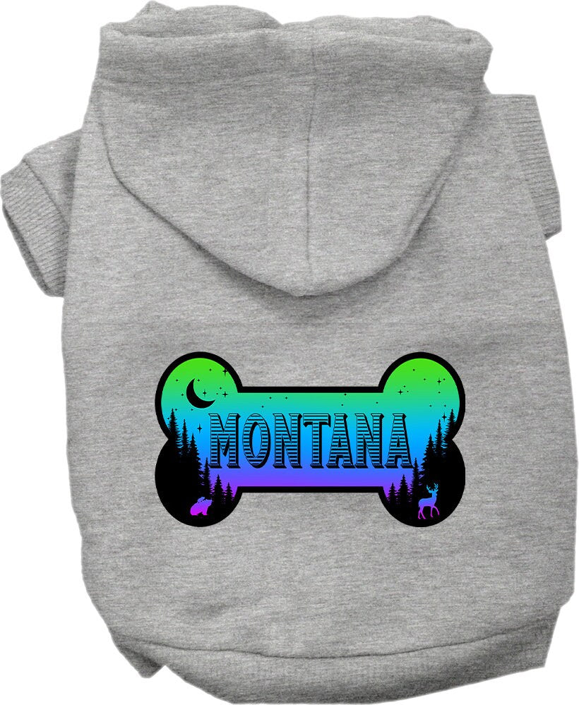 Pet Dog & Cat Screen Printed Hoodie for Small to Medium Pets (Sizes XS-XL), "Montana Mountain Shades"