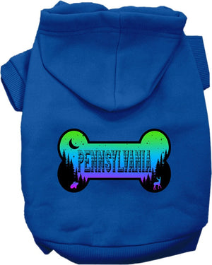Pet Dog & Cat Screen Printed Hoodie for Small to Medium Pets (Sizes XS-XL), "Pennsylvania Mountain Shades"