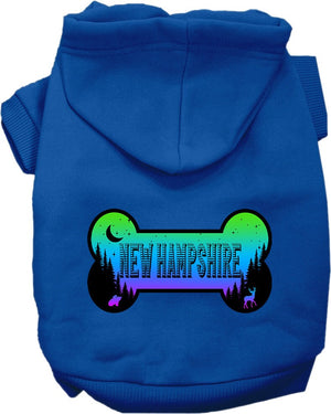 Pet Dog & Cat Screen Printed Hoodie for Medium to Large Pets (Sizes 2XL-6XL), "New Hampshire Mountain Shades"