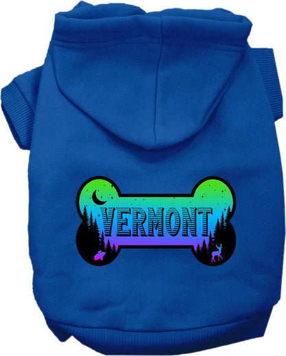 Pet Dog & Cat Screen Printed Hoodie for Medium to Large Pets (Sizes 2XL-6XL), "Vermont Mountain Shades"