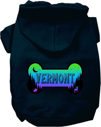 Pet Dog & Cat Screen Printed Hoodie for Small to Medium Pets (Sizes XS-XL), "Vermont Mountain Shades"