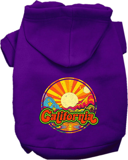 Pet Dog & Cat Screen Printed Hoodie for Small to Medium Pets (Sizes XS-XL), "California Mellow Mountain"