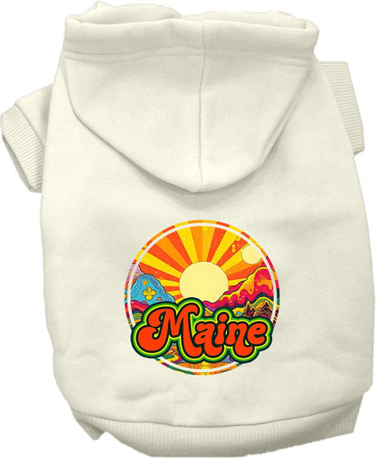 Pet Dog & Cat Screen Printed Hoodie for Medium to Large Pets (Sizes 2XL-6XL), "Maine Mellow Mountain"