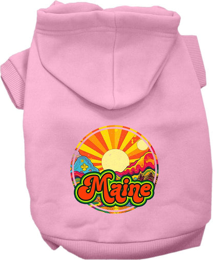 Pet Dog & Cat Screen Printed Hoodie for Medium to Large Pets (Sizes 2XL-6XL), "Maine Mellow Mountain"