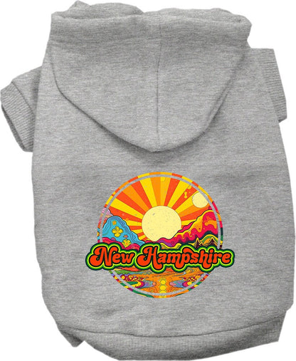 Pet Dog & Cat Screen Printed Hoodie for Small to Medium Pets (Sizes XS-XL), "New Hampshire Mellow Mountain"