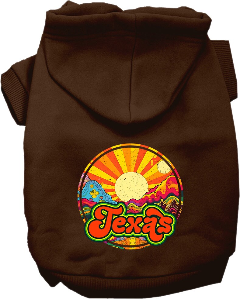 Pet Dog & Cat Screen Printed Hoodie for Small to Medium Pets (Sizes XS-XL), "Texas Mellow Mountain"