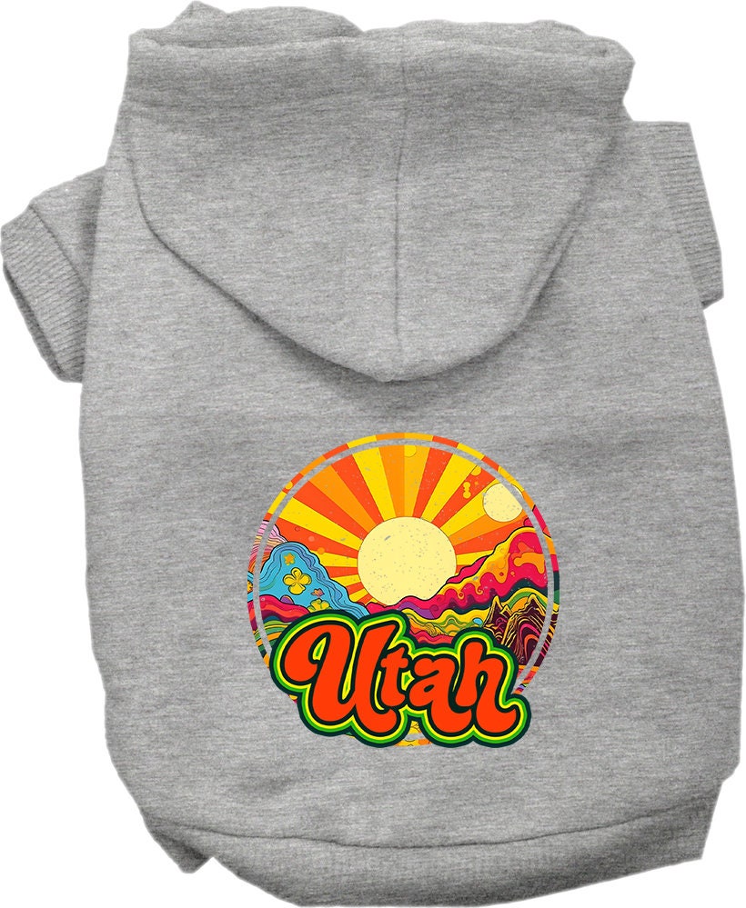 Pet Dog & Cat Screen Printed Hoodie for Small to Medium Pets (Sizes XS-XL), "Utah Mellow Mountain"