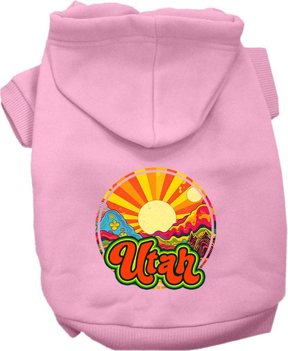 Pet Dog & Cat Screen Printed Hoodie for Small to Medium Pets (Sizes XS-XL), "Utah Mellow Mountain"