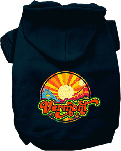 Pet Dog & Cat Screen Printed Hoodie for Small to Medium Pets (Sizes XS-XL), "Vermont Mellow Mountain"