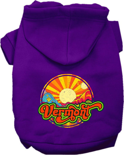 Pet Dog & Cat Screen Printed Hoodie for Small to Medium Pets (Sizes XS-XL), "Vermont Mellow Mountain"