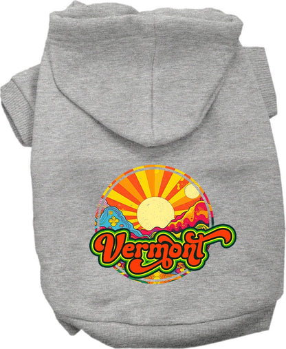 Pet Dog & Cat Screen Printed Hoodie for Small to Medium Pets (Sizes XS-XL), "Vermont Mellow Mountain"