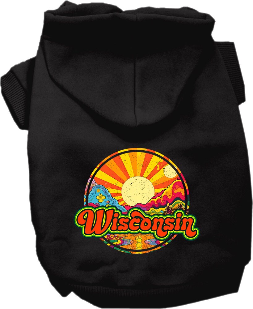 Pet Dog & Cat Screen Printed Hoodie for Medium to Large Pets (Sizes 2XL-6XL), "Wisconsin Mellow Mountain"