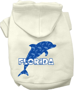 Pet Dog & Cat Screen Printed Hoodie for Small to Medium Pets (Sizes XS-XL), "Florida Blue Dolphins"