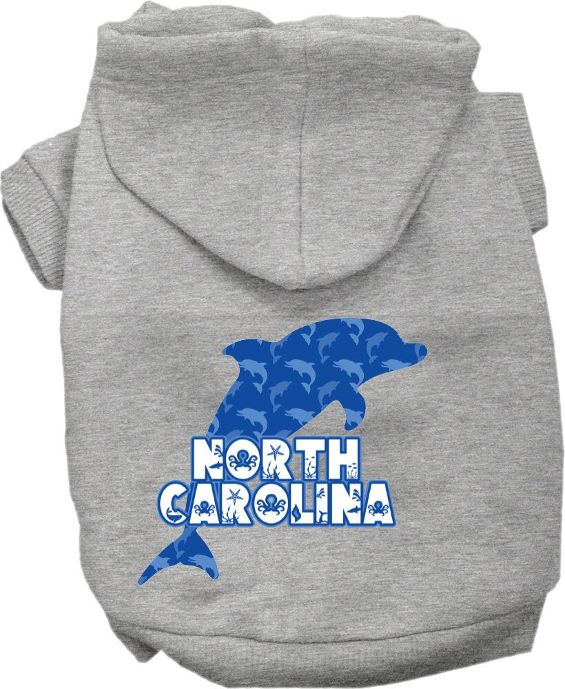 Pet Dog & Cat Screen Printed Hoodie for Small to Medium Pets (Sizes XS-XL), "North Carolina Blue Dolphins"