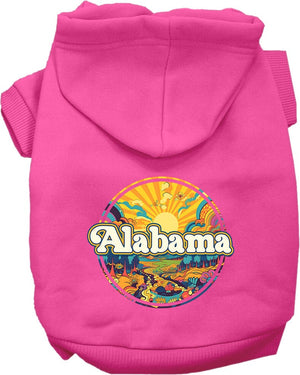 Pet Dog & Cat Screen Printed Hoodie for Small to Medium Pets (Sizes XS-XL), "Alabama Trippy Peaks"