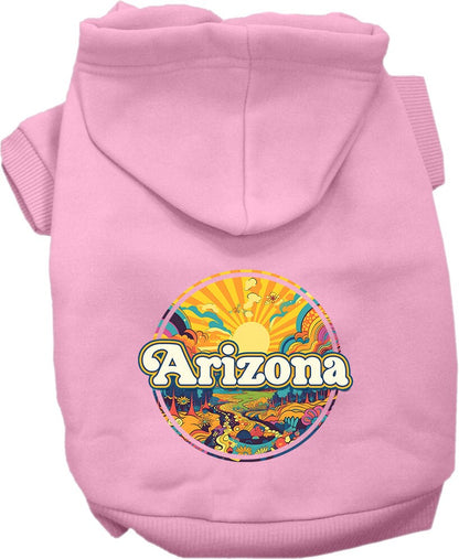 Pet Dog & Cat Screen Printed Hoodie for Medium to Large Pets (Sizes 2XL-6XL), "Arizona Trippy Peaks"