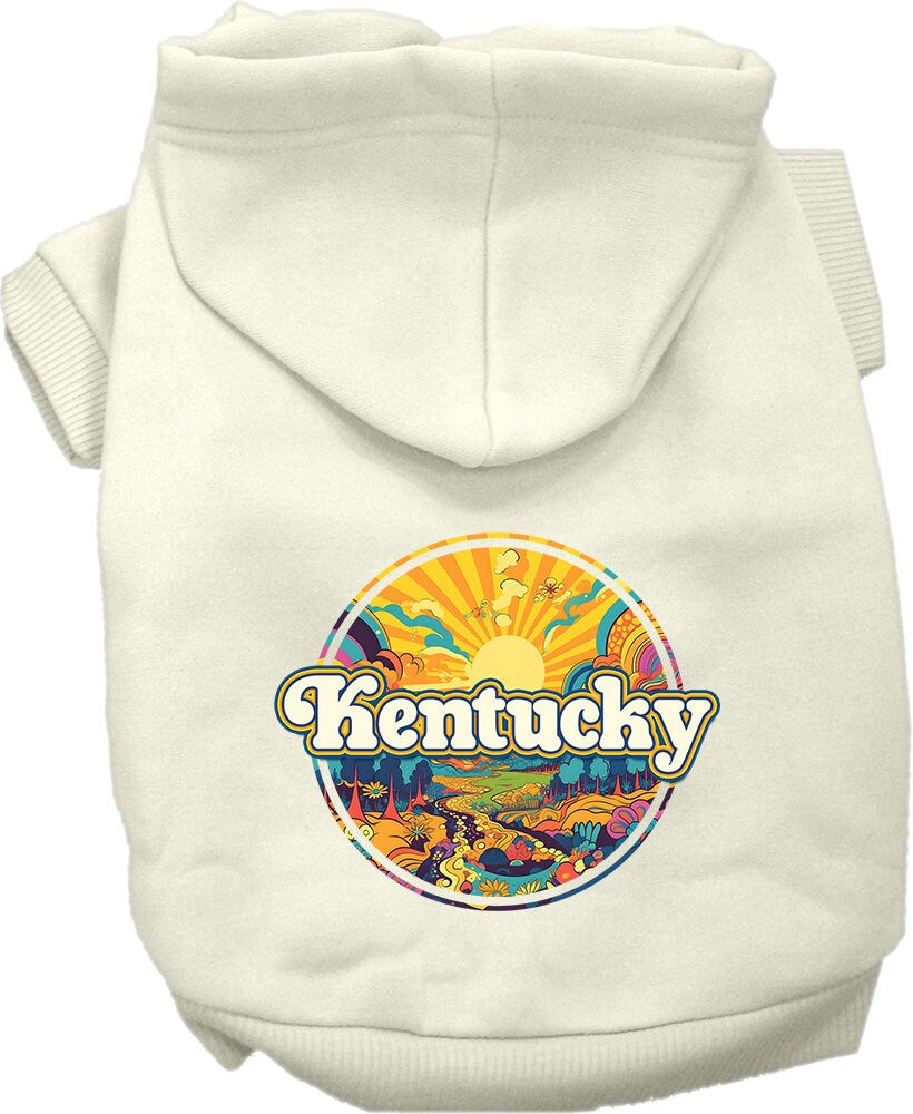 Pet Dog & Cat Screen Printed Hoodie for Medium to Large Pets (Sizes 2XL-6XL), "Kentucky Trippy Peaks"