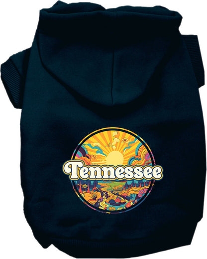 Pet Dog & Cat Screen Printed Hoodie for Medium to Large Pets (Sizes 2XL-6XL), "Tennessee Trippy Peaks"