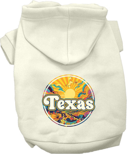 Pet Dog & Cat Screen Printed Hoodie for Medium to Large Pets (Sizes 2XL-6XL), "Texas Trippy Peaks"