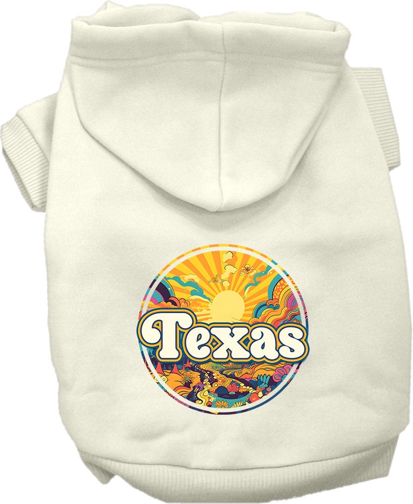 Pet Dog & Cat Screen Printed Hoodie for Medium to Large Pets (Sizes 2XL-6XL), "Texas Trippy Peaks"