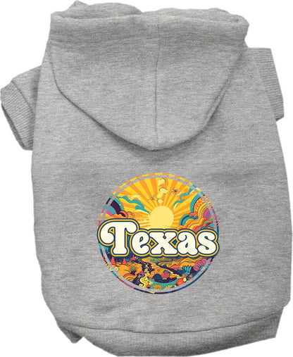 Pet Dog & Cat Screen Printed Hoodie for Small to Medium Pets (Sizes XS-XL), "Texas Trippy Peaks"