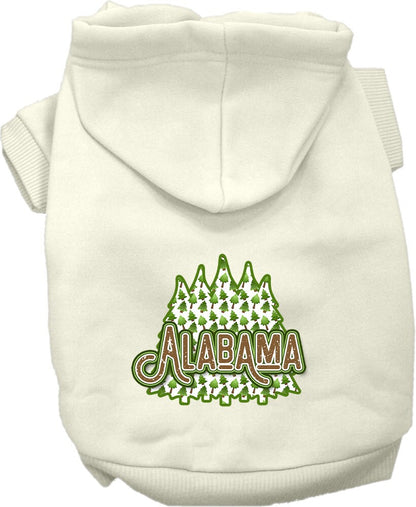 Pet Dog & Cat Screen Printed Hoodie for Medium to Large Pets (Sizes 2XL-6XL), "Alabama Woodland Trees"