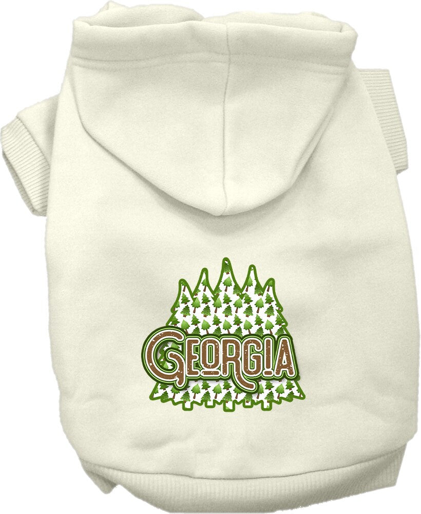 Pet Dog & Cat Screen Printed Hoodie for Small to Medium Pets (Sizes XS-XL), "Georgia Woodland Trees"