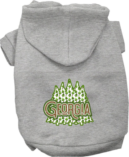 Pet Dog & Cat Screen Printed Hoodie for Small to Medium Pets (Sizes XS-XL), "Georgia Woodland Trees"