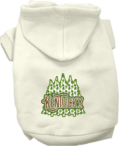 Pet Dog & Cat Screen Printed Hoodie for Small to Medium Pets (Sizes XS-XL), "Kentucky Woodland Trees"