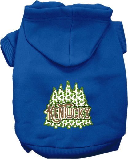 Pet Dog & Cat Screen Printed Hoodie for Medium to Large Pets (Sizes 2XL-6XL), "Kentucky Woodland Trees"