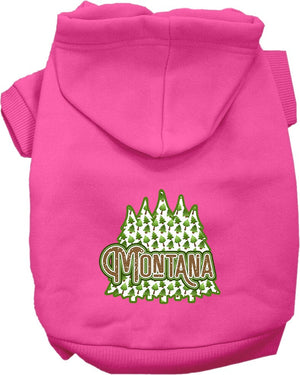 Pet Dog & Cat Screen Printed Hoodie for Medium to Large Pets (Sizes 2XL-6XL), "Montana Woodland Trees"