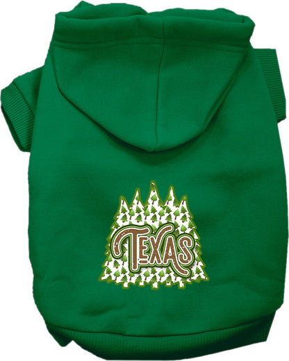 Pet Dog & Cat Screen Printed Hoodie for Small to Medium Pets (Sizes XS-XL), "Texas Woodland Trees"