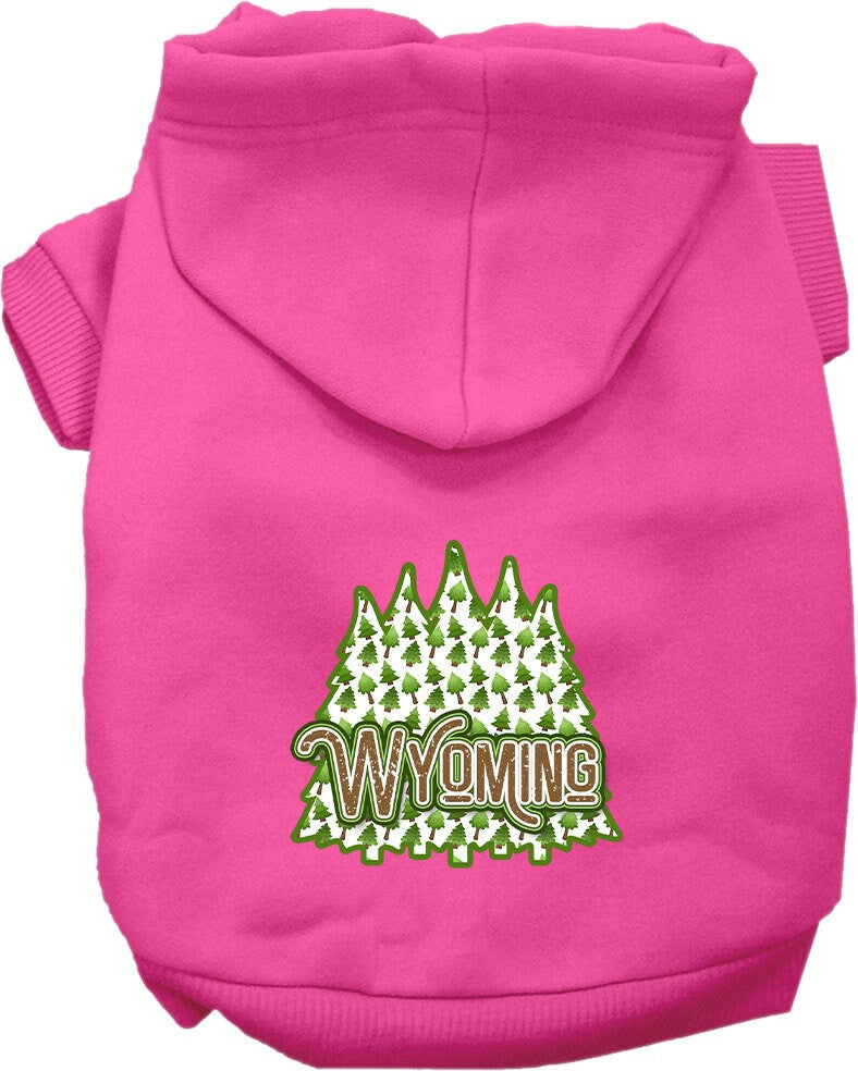 Pet Dog & Cat Screen Printed Hoodie for Small to Medium Pets (Sizes XS-XL), "Wyoming Woodland Trees"