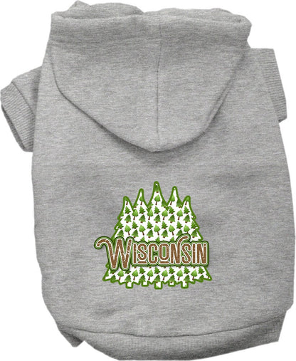 Pet Dog & Cat Screen Printed Hoodie for Medium to Large Pets (Sizes 2XL-6XL), "Wisconsin Woodland Trees"