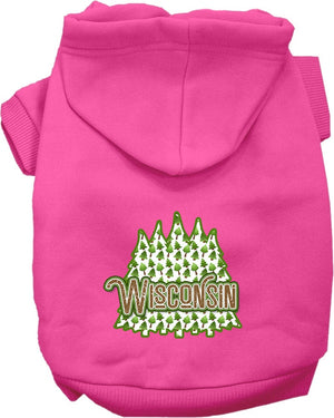 Pet Dog & Cat Screen Printed Hoodie for Small to Medium Pets (Sizes XS-XL), "Wisconsin Woodland Trees"