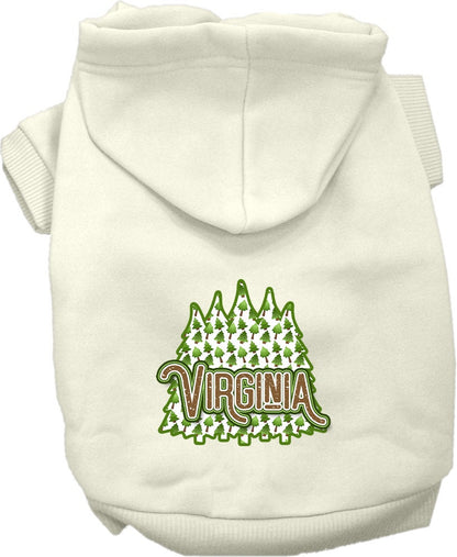 Pet Dog & Cat Screen Printed Hoodie for Small to Medium Pets (Sizes XS-XL), "Virginia Woodland Trees"