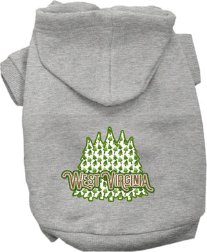 Pet Dog & Cat Screen Printed Hoodie for Small to Medium Pets (Sizes XS-XL), "West Virginia Woodland Trees"