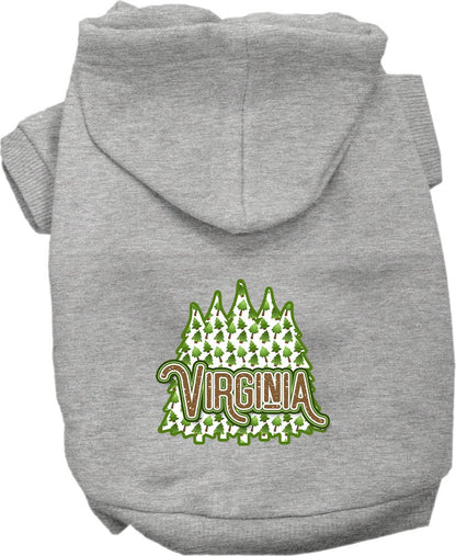 Pet Dog & Cat Screen Printed Hoodie for Medium to Large Pets (Sizes 2XL-6XL), "Virginia Woodland Trees"