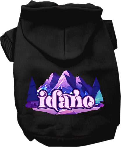 Pet Dog & Cat Screen Printed Hoodie for Medium to Large Pets (Sizes 2XL-6XL), "Idaho Alpine Pawscape"