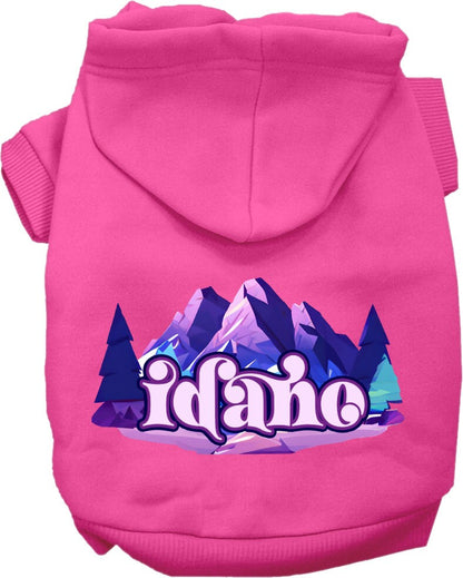 Pet Dog & Cat Screen Printed Hoodie for Medium to Large Pets (Sizes 2XL-6XL), "Idaho Alpine Pawscape"