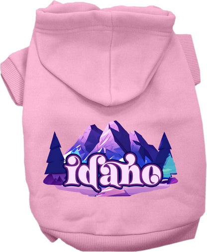 Pet Dog & Cat Screen Printed Hoodie for Medium to Large Pets (Sizes 2XL-6XL), "Idaho Alpine Pawscape"