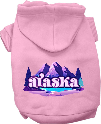 Pet Dog & Cat Screen Printed Hoodie for Medium to Large Pets (Sizes 2XL-6XL), "Alaska Alpine Pawscape"