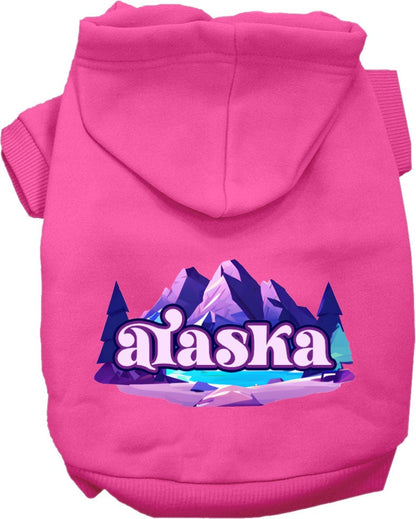 Pet Dog & Cat Screen Printed Hoodie for Small to Medium Pets (Sizes XS-XL), "Alaska Alpine Pawscape"