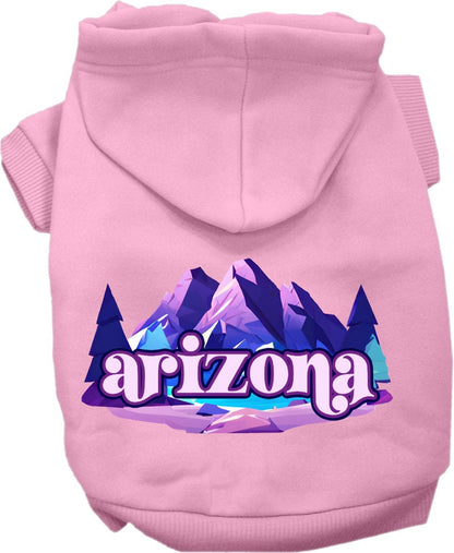 Pet Dog & Cat Screen Printed Hoodie for Medium to Large Pets (Sizes 2XL-6XL), "Arizona Alpine Pawscape"