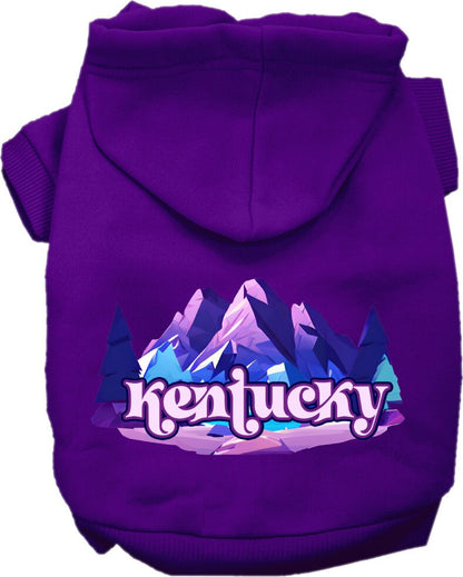 Pet Dog & Cat Screen Printed Hoodie for Medium to Large Pets (Sizes 2XL-6XL), "Kentucky Alpine Pawscape"