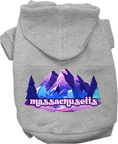 Pet Dog & Cat Screen Printed Hoodie for Medium to Large Pets (Sizes 2XL-6XL), "Massachusetts Alpine Pawscape"