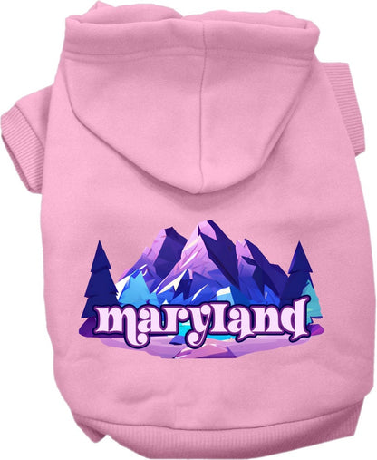 Pet Dog & Cat Screen Printed Hoodie for Medium to Large Pets (Sizes 2XL-6XL), "Maryland Alpine Pawscape"