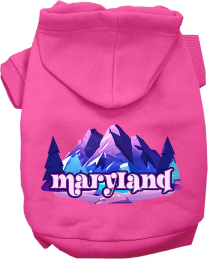 Pet Dog & Cat Screen Printed Hoodie for Medium to Large Pets (Sizes 2XL-6XL), "Maryland Alpine Pawscape"