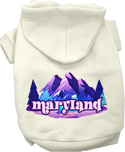 Pet Dog & Cat Screen Printed Hoodie for Medium to Large Pets (Sizes 2XL-6XL), "Maryland Alpine Pawscape"